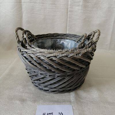 High Quality Handmade Round Wicker Rattan Basket Flower Vase Baskets