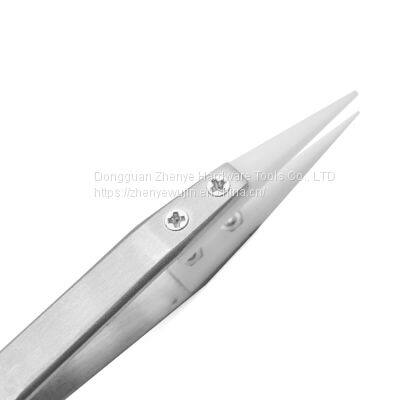 Ceramic Interchangeable Tweezers High Temperature and Anti-static Stainless Steel Flying Wire Tweezers High Precision Elbow photo-5