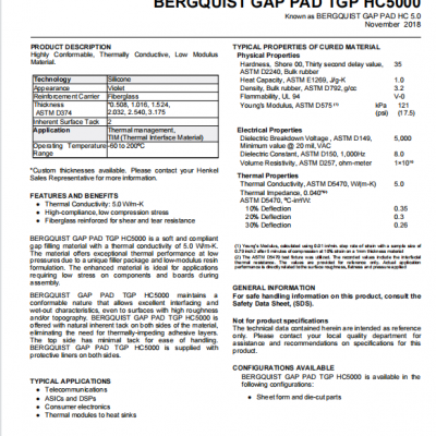 BERGQUIST GAP PAD HC5.0 BERGQUIST GPHC5.0 GAP PAD TGP HC5000 photo-4