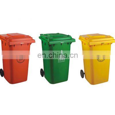 240L Plastic Dustbins Rubbish Garbage Recycle Waste Bin Wholesale En840 Outdoor Rolling Cover Type Free Printing HDPE All-season