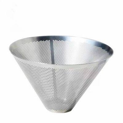 Manufacturer Customized 304 Stainless Steel Perforated Metal Mesh Cone Strainer For Liquid Filtration photo-2