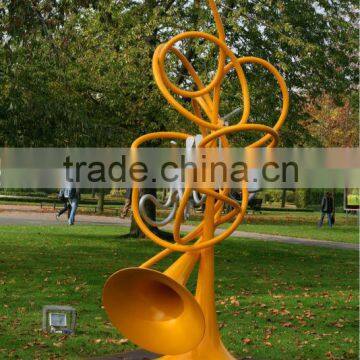 Garden Abstract Trumpet Metal Sculpture photo-2