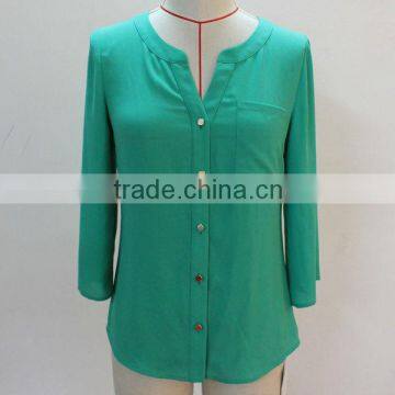 newest cut out in back fat women chiffon blouse