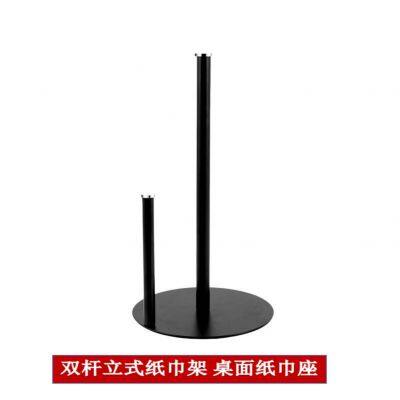 Stainless Steel Rolled Paper Bar Vertical Round Head Without Punching Kitchen Bathroom Toilet Paper Rack European-style Paper Towel Rack photo-4