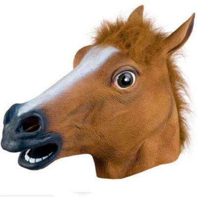 Horse Head Mask Halloween Carnival Animal Theme Party Cosplay Brown Black White Horses Full Head Latex Masks