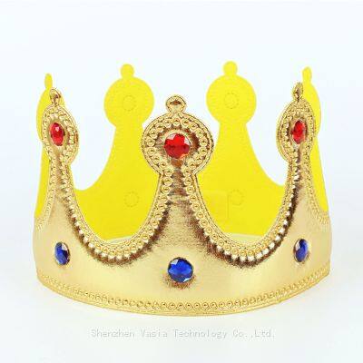 Plastic Adult King Crowns - Jeweled Headwear for Masquerade & Party Decor, Wholesale
