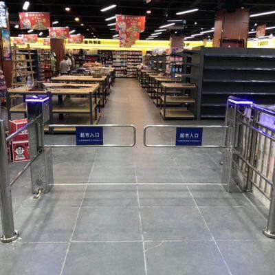 Factory Price Electronic Full Automatic Swing Barrier Metal Turnstile for Supermarket photo-2