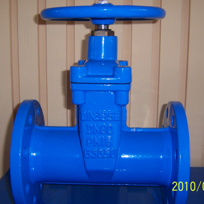 DIN F5 resilient seal gate valve PN16 GGG50