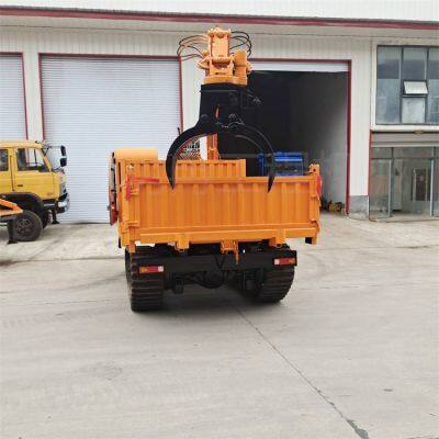 crawler walking log grapple loader, 360-degree rotating truck-mounted log grapple, all-terrain crawler truck-mounted log grapple loader