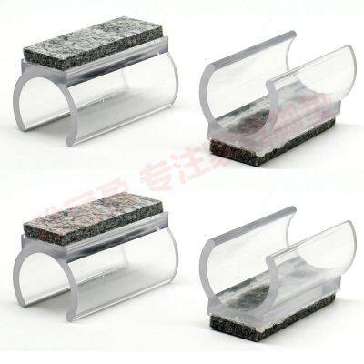 U-Shaped Metal Chair Leg Floor Protectors 25mmRectangle U Shaped Chair Leg Tips Caps With Felt Pads Protectors for Protect Hardwood Floors