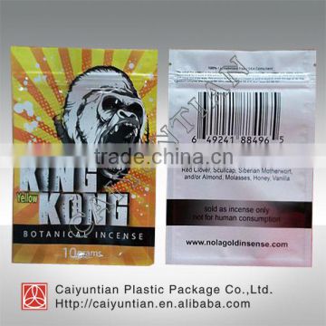 custom herbal incense plastic packaging bags