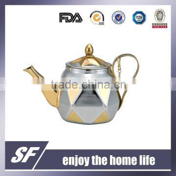 Set Of Side Handle Chromium plating and gold plating Stainless Steel Tea Kettle/Tea Pot(SF-7783 SSG)