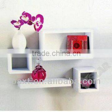 Set of 4 Storage shelves gloss wall cube shelves