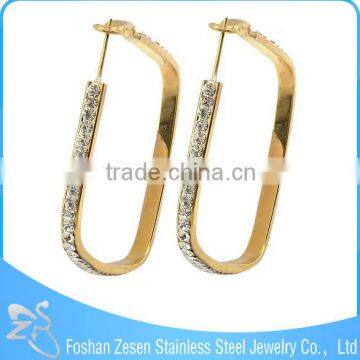 ZS17116 New Charm Gold Plated Fashion Crystal Earring Triangle Shaped Earrings photo-4