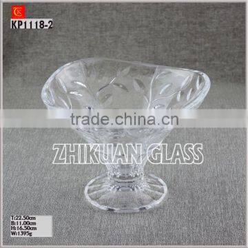 Clear Glass bowl with stand for Nut Excellent Glass Plate