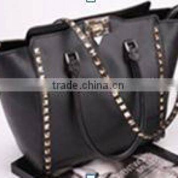 Hot Sell handbag and tote bag with rivet for lady