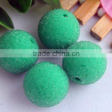 Hot Sale!! Latest Christmas green chunky acrylic seed rhinestone glass resin gumball beads for kid's jewelry making!!