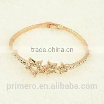 Hot Selling Pentagram Charms Bangles Crystal Star Saudi Gold Jewelry Bracelets photo-5