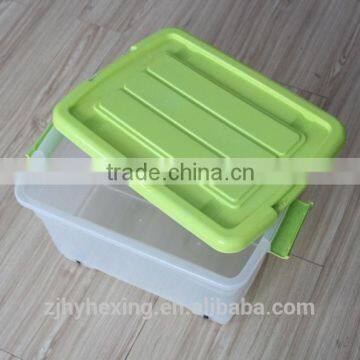 30L cheap plastic storage boxes with wheel and lid