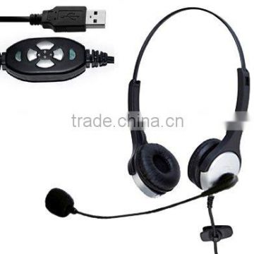 Lightweight Professional USB Headphone for website and VOIP USB-1002C