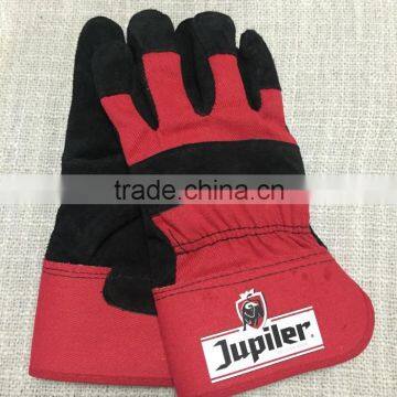 cheap promotional juplier cow leather split working gloves
