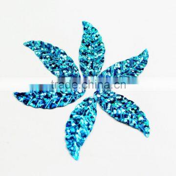 Blue Bulk Color Loose Sequin in Leaf Shape in 2014 New Design