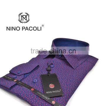 Nino Pacoli Purple Men's Shirt - Stylish Floral - Long Sleeve Shirt's