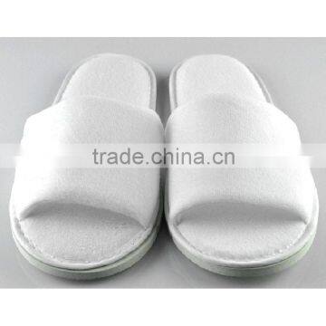 High Quality Velveteen Fabric Slipper for Hotel, White Color and Washable, Washable