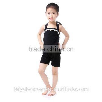 Wholesale New Toddler Black Matching Clothes Set Summer Childrens Outfit Holiday Girl Clothing Baby Girl Halter Top Designer photo-2