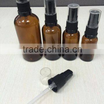 Amber Glass Essential Oil bottle with Cream Pump Sprayer