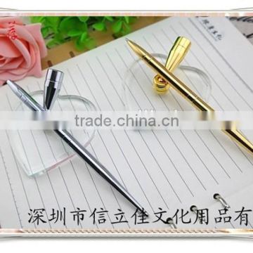 TT-04 best-selling silver bank pen with holder ,golden desk pen , stand pen