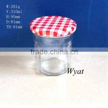 wholesale 300ml glass jam jar with lid 11oz