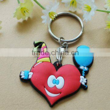 custom pvc rubber heart keychain