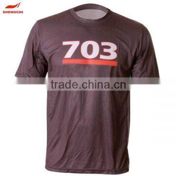 China cheap High Quality 100% polyester round collar sport t-shirt