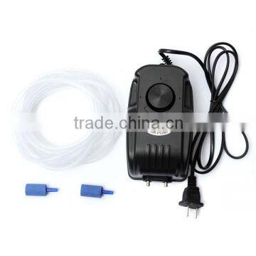 Brand New YT-502 Oxygen Aquarium Tank Fish Aerator Multi Speed Air Pump 2 Outlets Black Lowest Price
