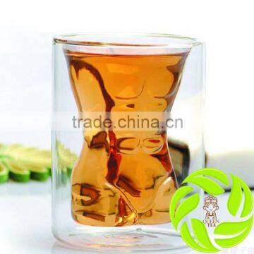 Premium lovers teacup 200ml tea cup with man and woman style special couple teaware boorsilicate glass teaset