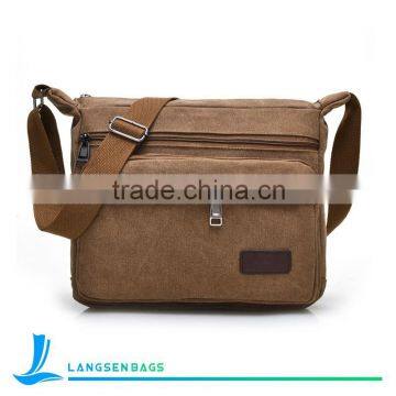 Vintage canvas shoulder messenger bag for men