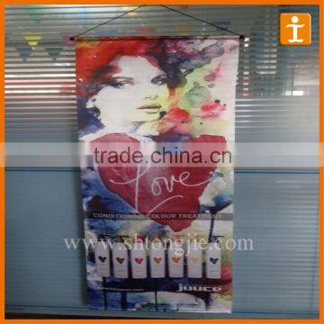 Indoor Banner Hanging Scroll Banner With Plastic Pole