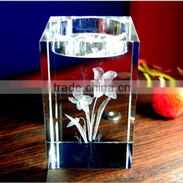 New design 3D laser engraving crystal candle holder