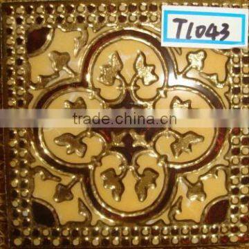 T1043 SIZE 80*80MM HOT SALE &NEW GOLDEN AND POLISHED DECORATION CHINA CRYSTAL WALL CERAMIC TACO tile