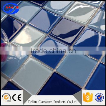 blue glass pool tile