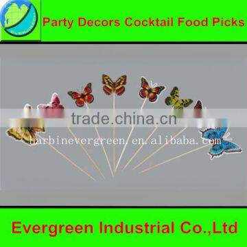 Modern best sell decorative pvc butterfly picks