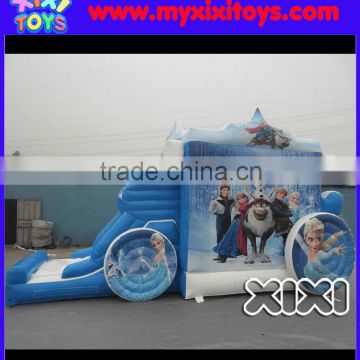 XIXI Inflatable Carriage Frozen Bouncer With Slide Combo,inflatable frozen jumping castle