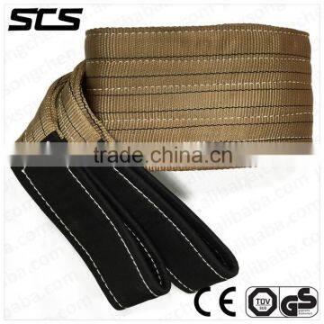 Brown colour flat polyester webbing sling for lifting 6T 3M