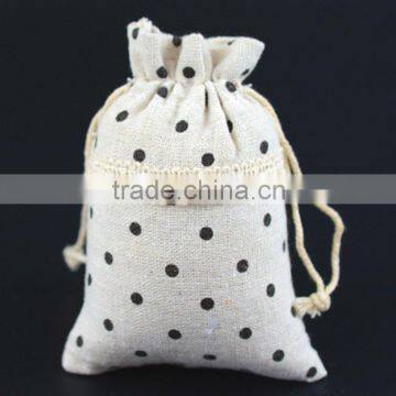 New design small flowers jute drawstrings bag china factory