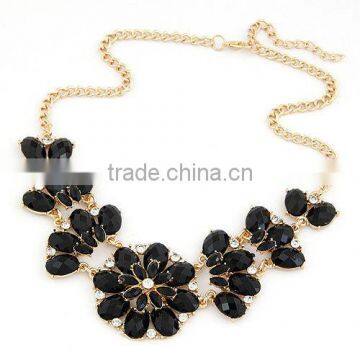 InStock Wholesale 2015 New Hot Sale Europe and America Fashion Individuality Elegant Bohemia Style Flower Statement Necklace