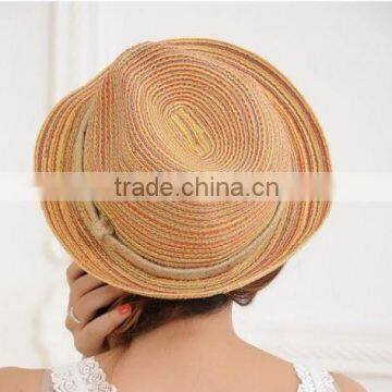 2015 Wholesale Promotional Cheap Manufacture Jazz Hat Fashion China Braid colorful Straw Hat