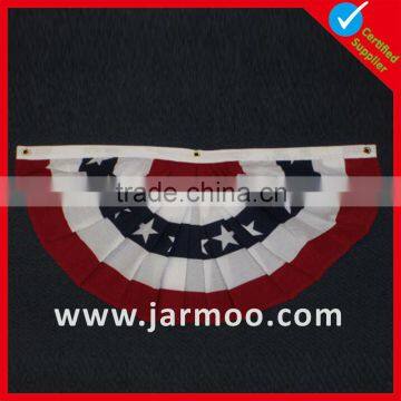 Embroidered american pleated flag