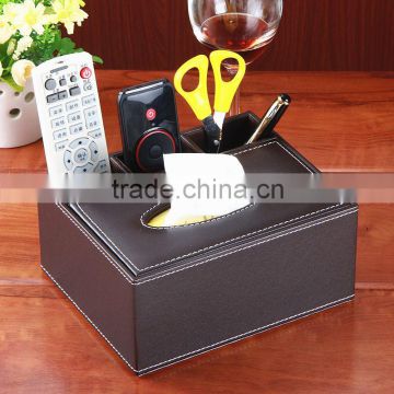 Creative home leather remote storage bo multifunctional tissue bo European household sundries bo leather