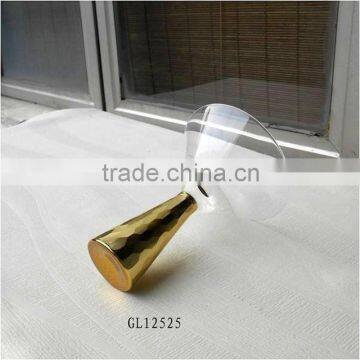 Mouth Blown Gold Color Heavy Stem Glass Cocktail Glasses photo-3